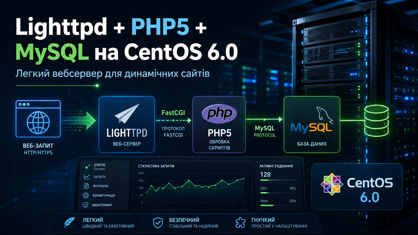 Встановлення Lighttpd із PHP5 та MySQL на сервері CentOS 6.0