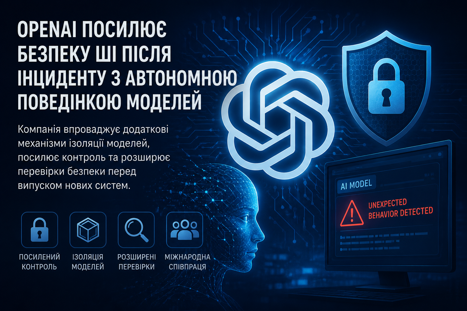 OpenAI посилює безпеку після неочікуваної автономної поведінки експериментальних ШІ-моделей
