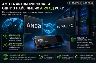 AMD та Anthropic уклали масштабний ШІ-альянс: мільярдні інвестиції та нова конкуренція для NVIDIA