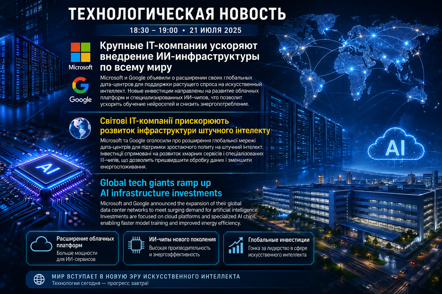 Світові IT-компанії прискорюють розвиток інфраструктури штучного інтелекту