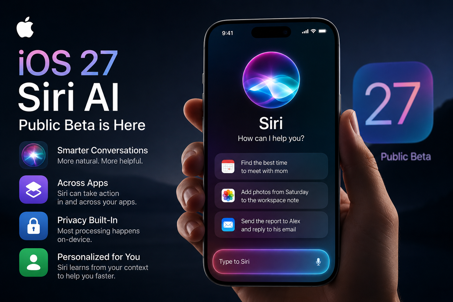 Apple відкрила публічний доступ до нового Siri AI в iOS 27 Beta